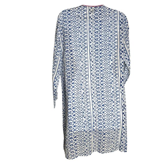 Roller Rabbit embroidered white & Blue Tunic top size small Floral Coverup - Picture 5 of 9